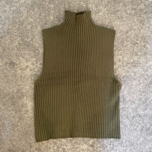 Zara Olive Green Ribbed Tank Top